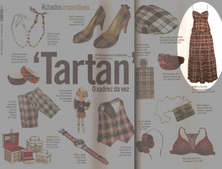 Vestido Xadrez Gnou na Revista O Globo